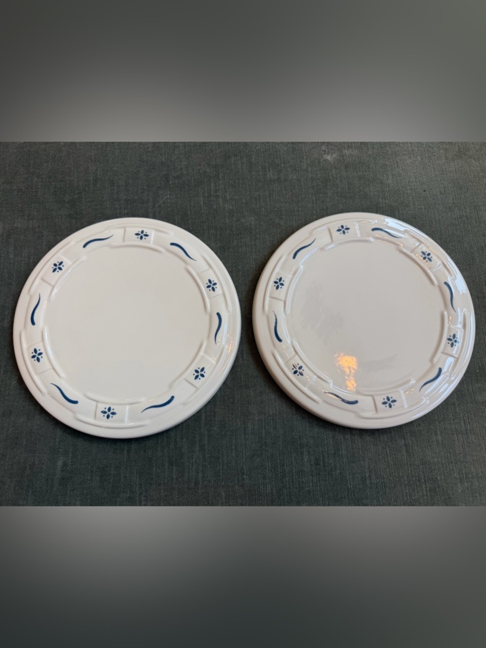 2 Longaberger Classic Woven Traditions Blue Trivets 8.5”